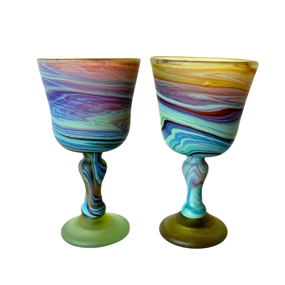 Phoenician Glass Goblets (Set of 2) - Amber