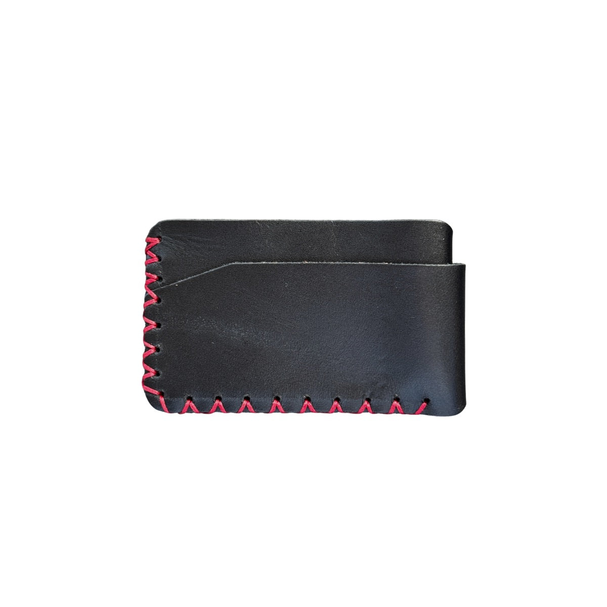 Leather Two Sided ID Wallet - Black w/Red