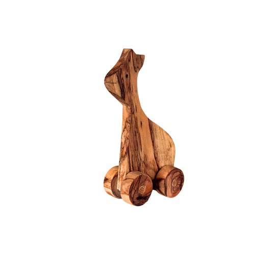 Olive Wood Rolling Toy - Giraffe