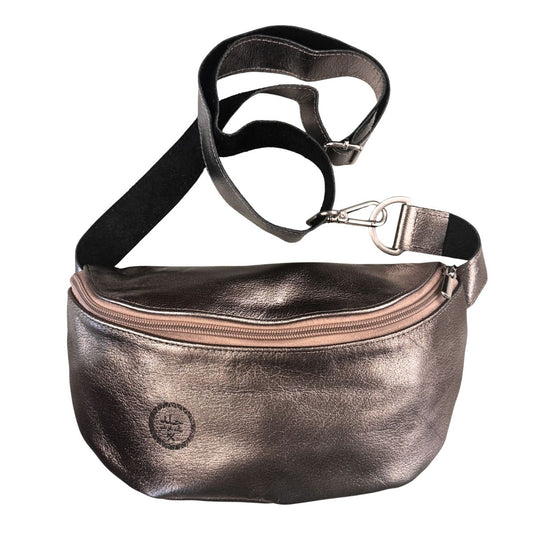 Leather Fanny Pack - Pewter
