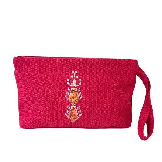 Cypress Tatreez Clutch - Raspberry