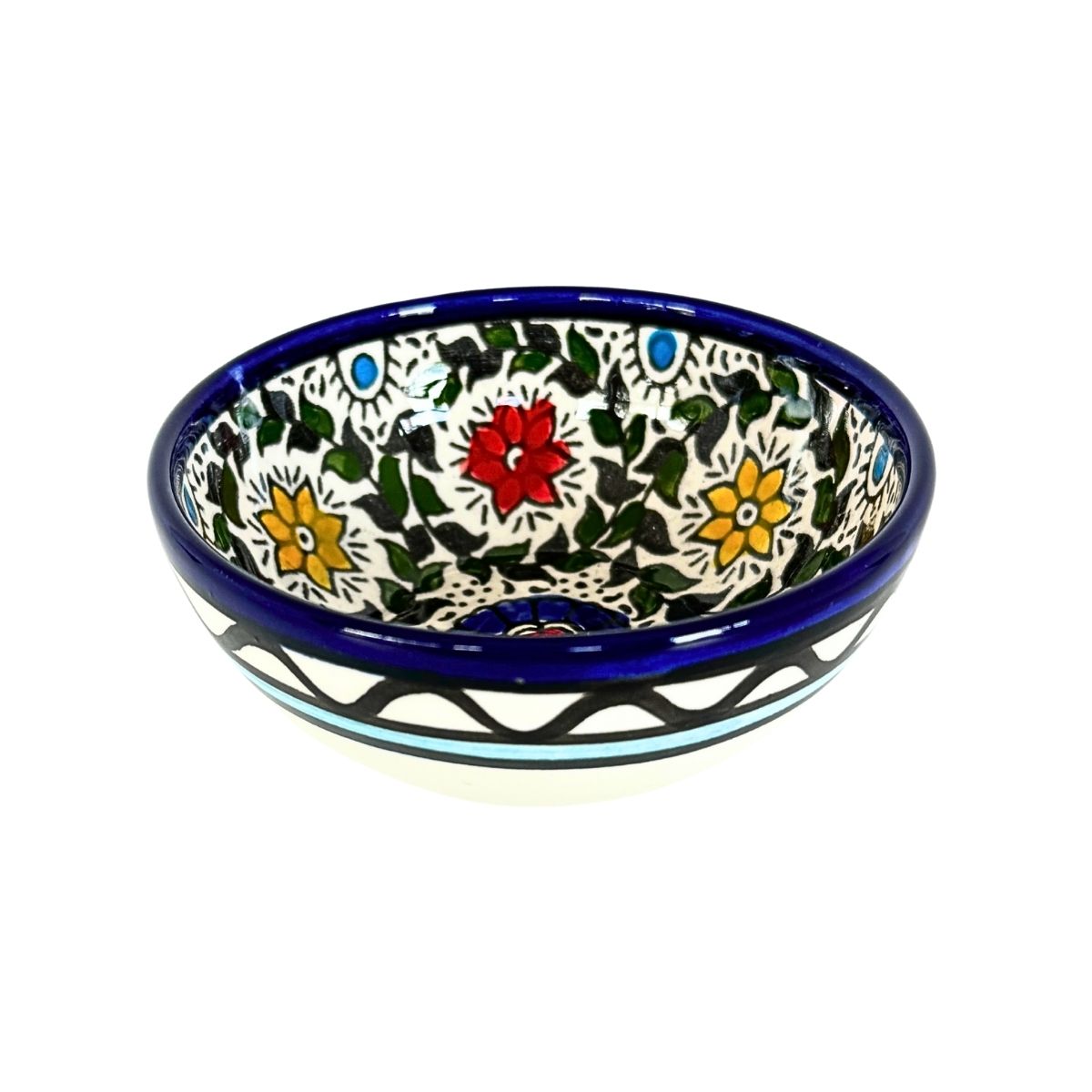 Ceramic "Dipping" Bowl (3.5”) - Multicolored Vine