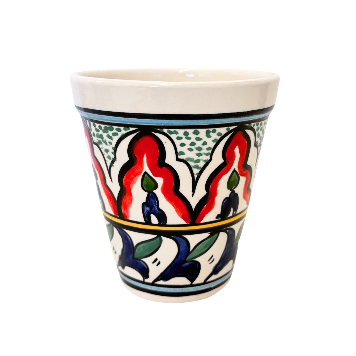Ceramic Flower Pot (6”) - Arabesque