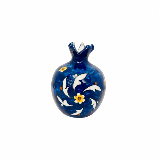 Ceramic Pomegranate Vase - Blue
