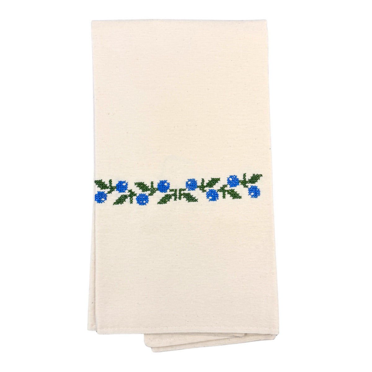Embroidered Tea Towel - Blueberry