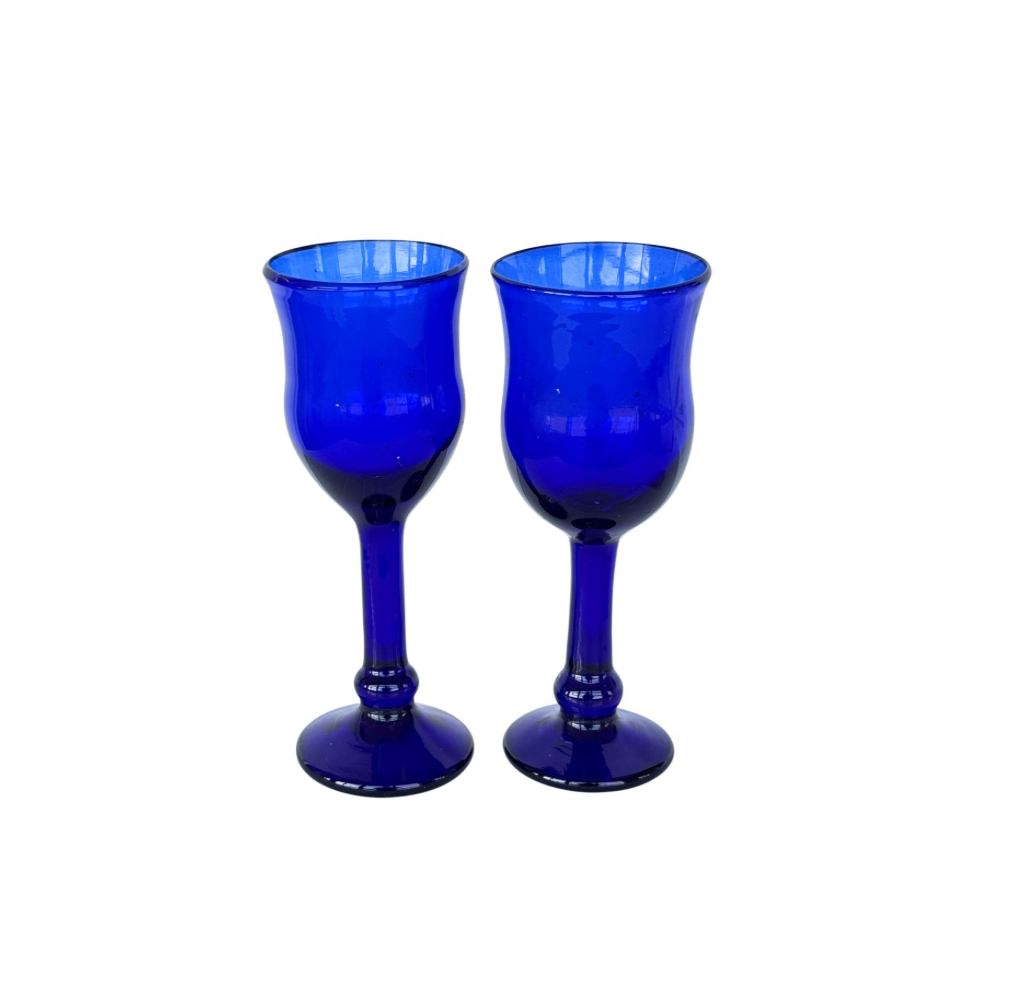 Glass Goblets (Set of 2) - Sapphire