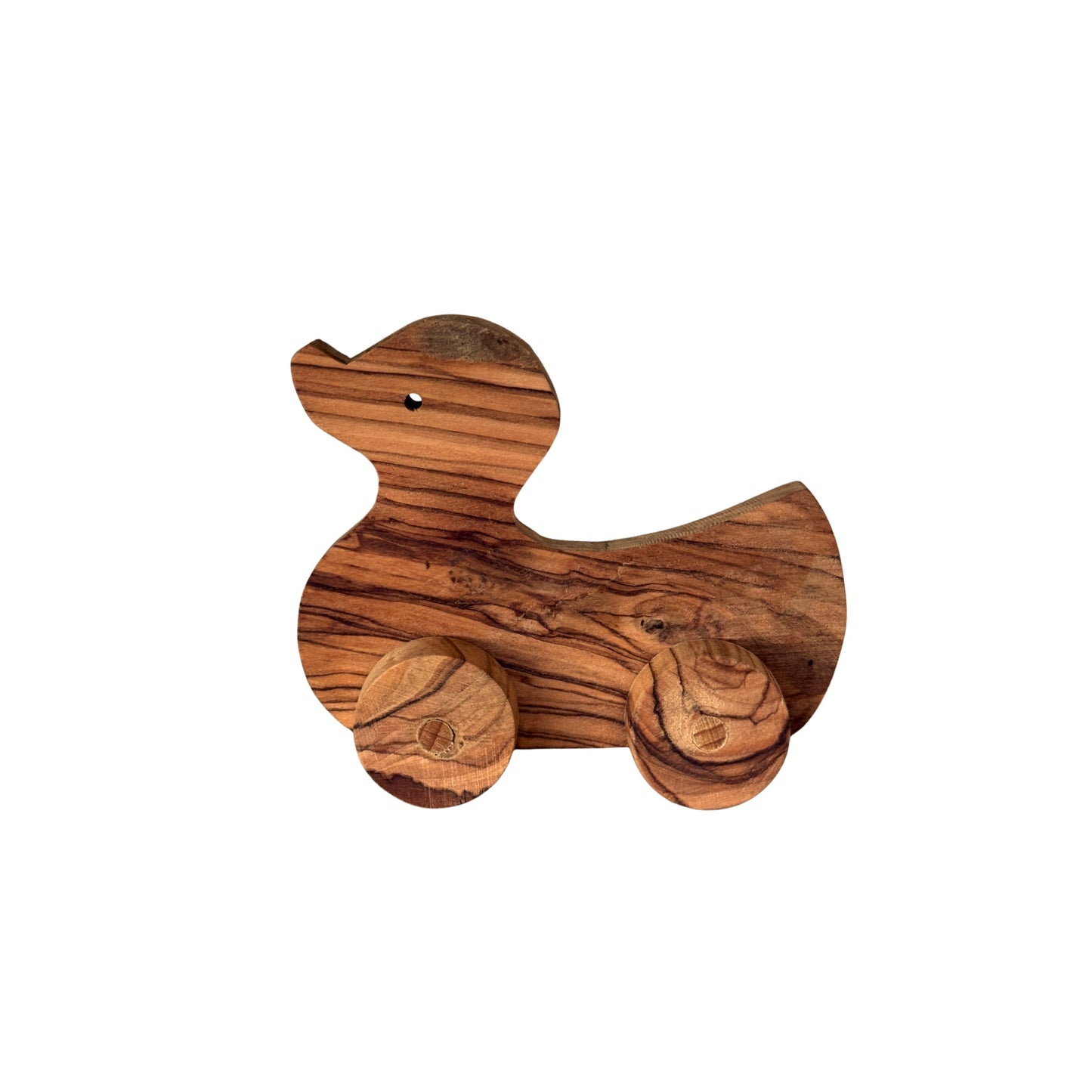 Olive Wood Rolling Toy - Duck
