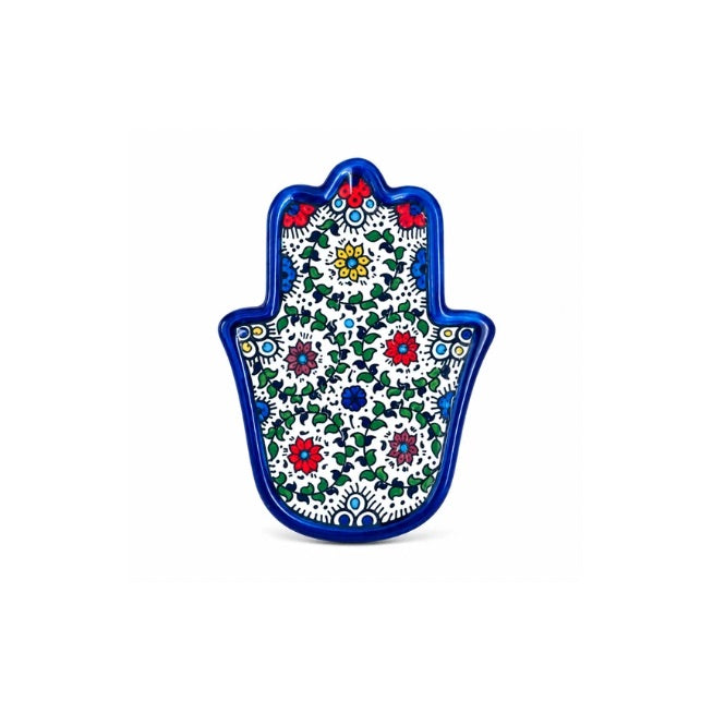 Fakhoury Ceramic Hamsa Dish - Multicolor Vine
