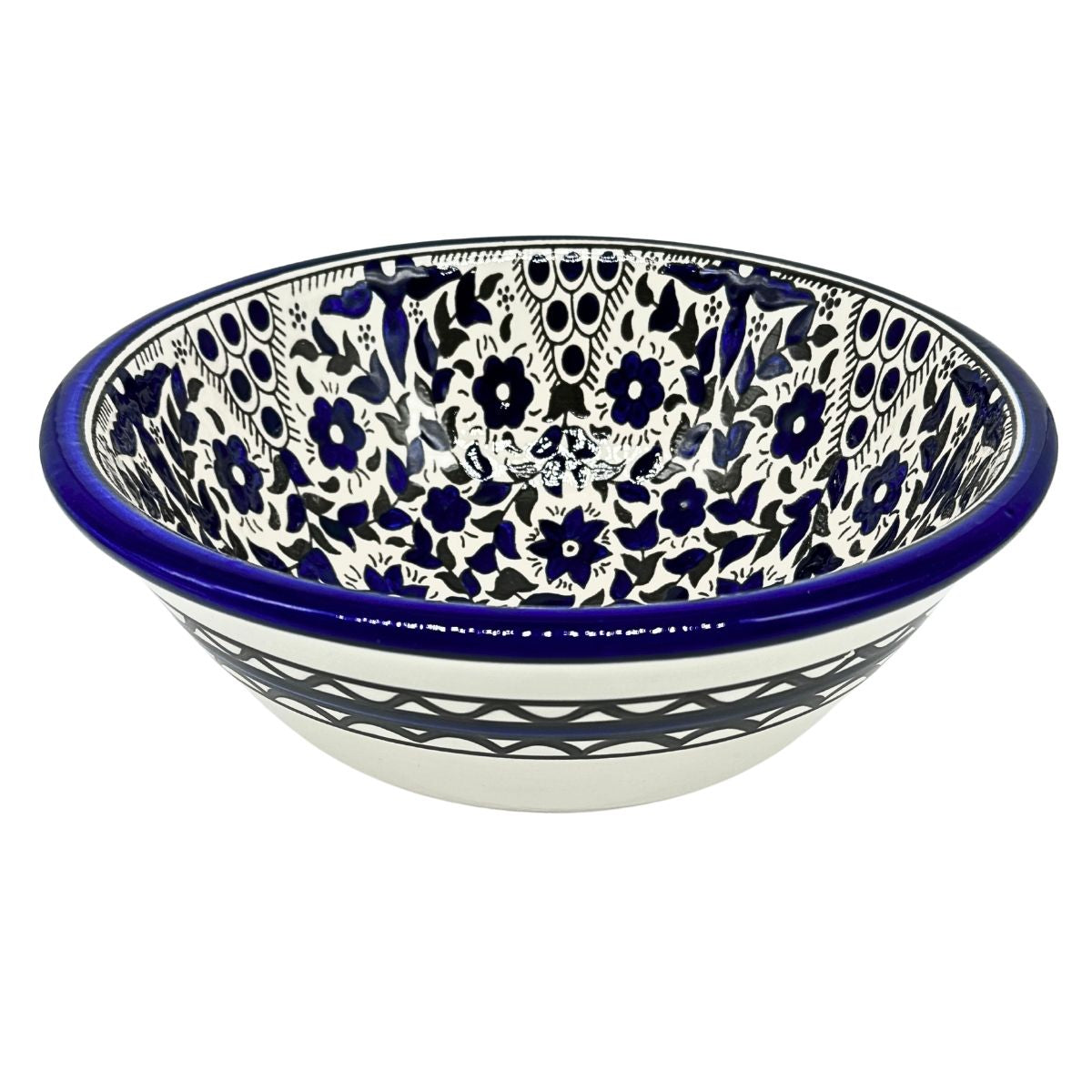 Ceramic Serving Bowl (9.5”) - Blue Vine