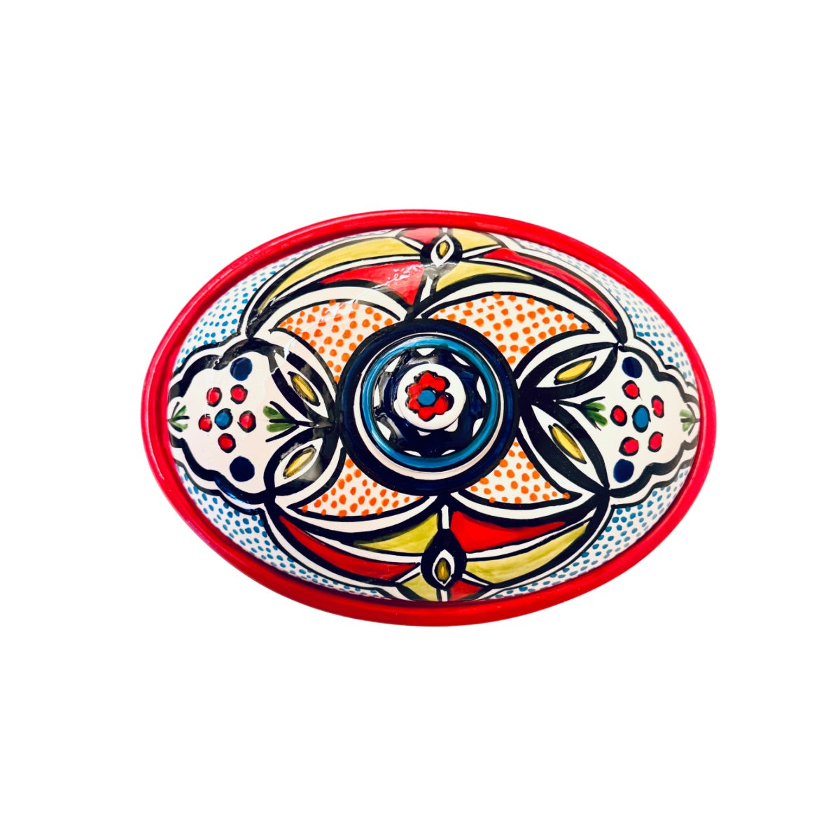 Ceramic Covered Dish (9") - Red
