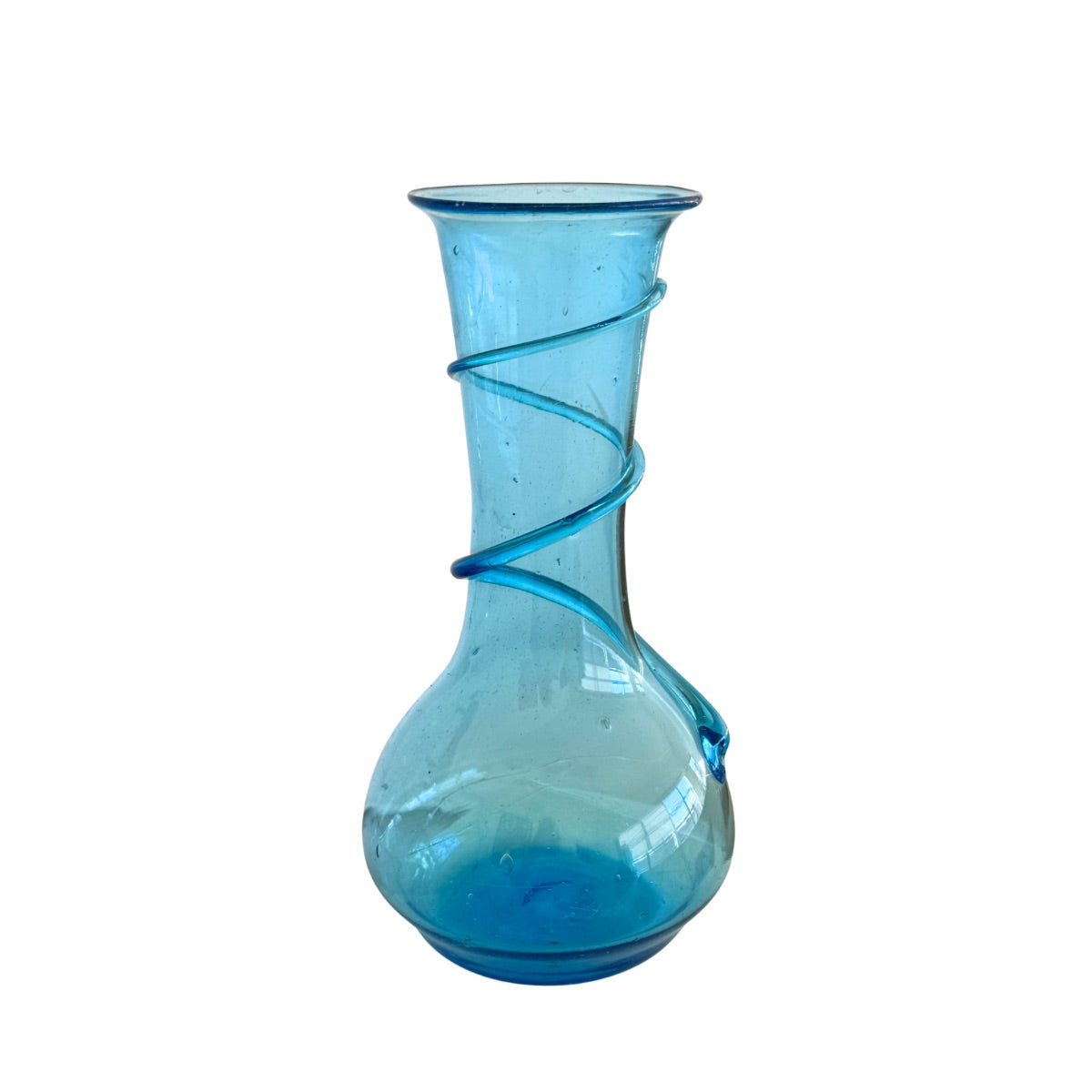 Glass Swirl Vase (11”) - Mediterranean