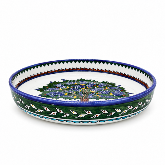 Ceramic Shallow Serving Bowl (11") - Tree of Life