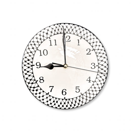 Ceramic Clock (8.5”) - Keffiyeh