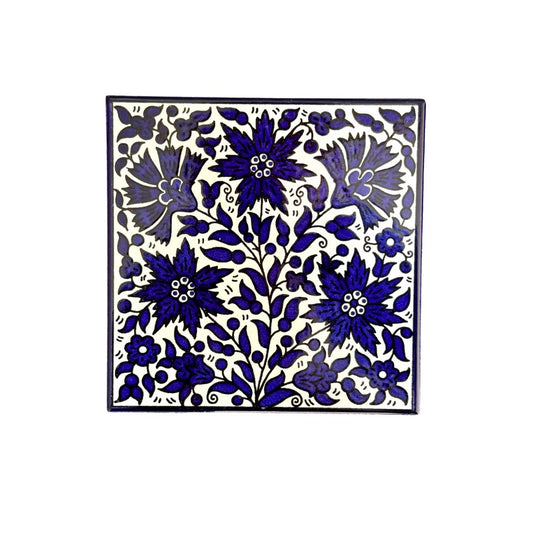 Ceramic Tile (6") - Blue Floral