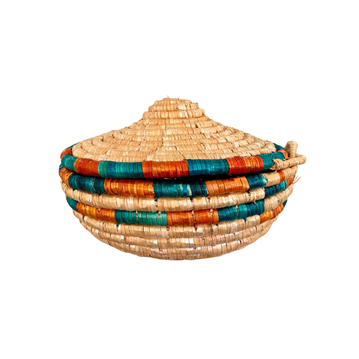 Handwoven Basket with Lid 10.5"