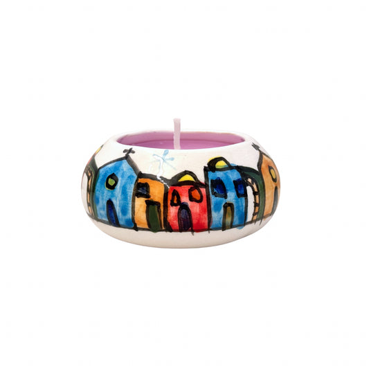 Ceramic Candle from Bethlehem - Violet Pink