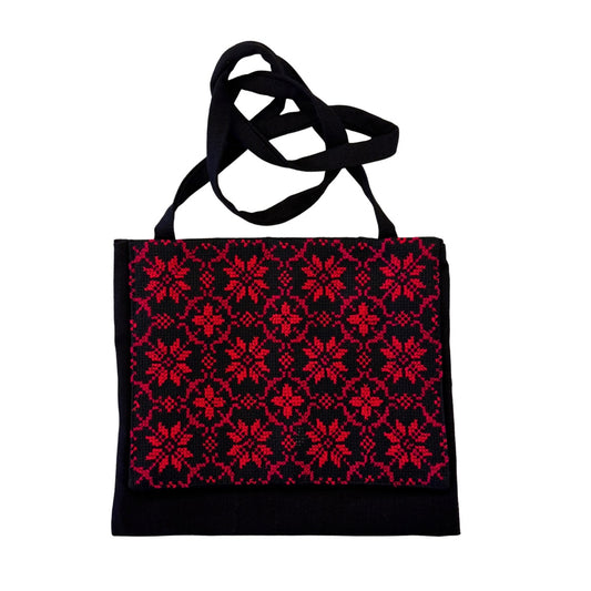 Embroidered Shoulder Bag - Red