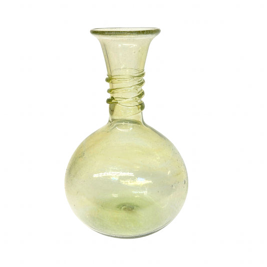 Glass Vase (10”) - Moss Round Swirl