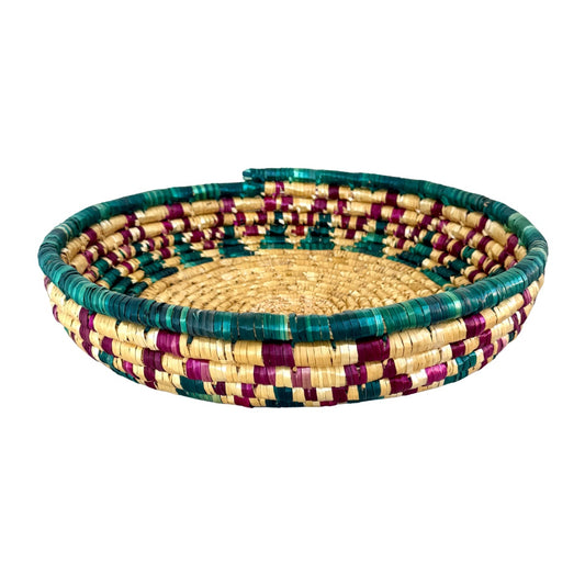 Basket by Women in Salfit (15") - Green Sunflower