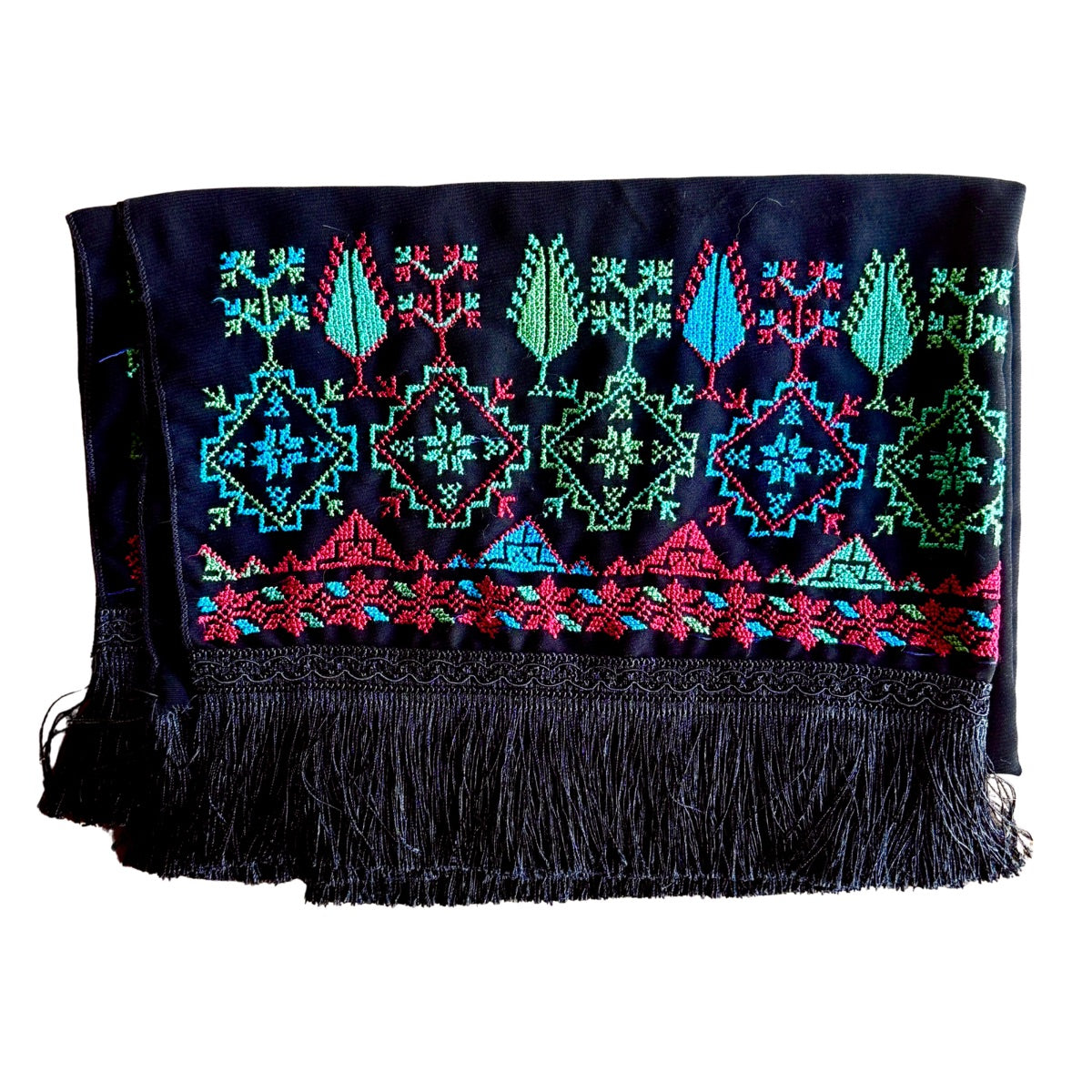 Embroidered Shawl - Green & Blue Saru