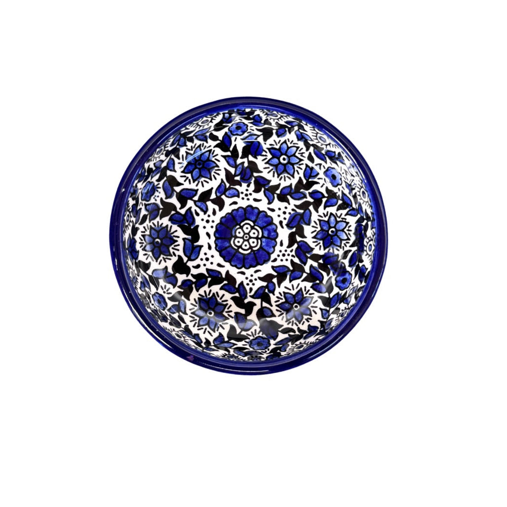 Ceramic Round Dish (4") - Blue Vine