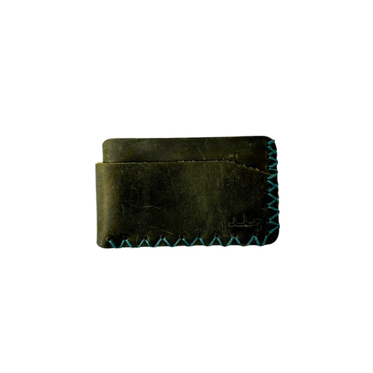 Leather Two Sided ID Wallet - Dark Green