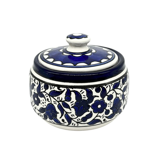 Ceramic Jar w/Lid - Classic Blue