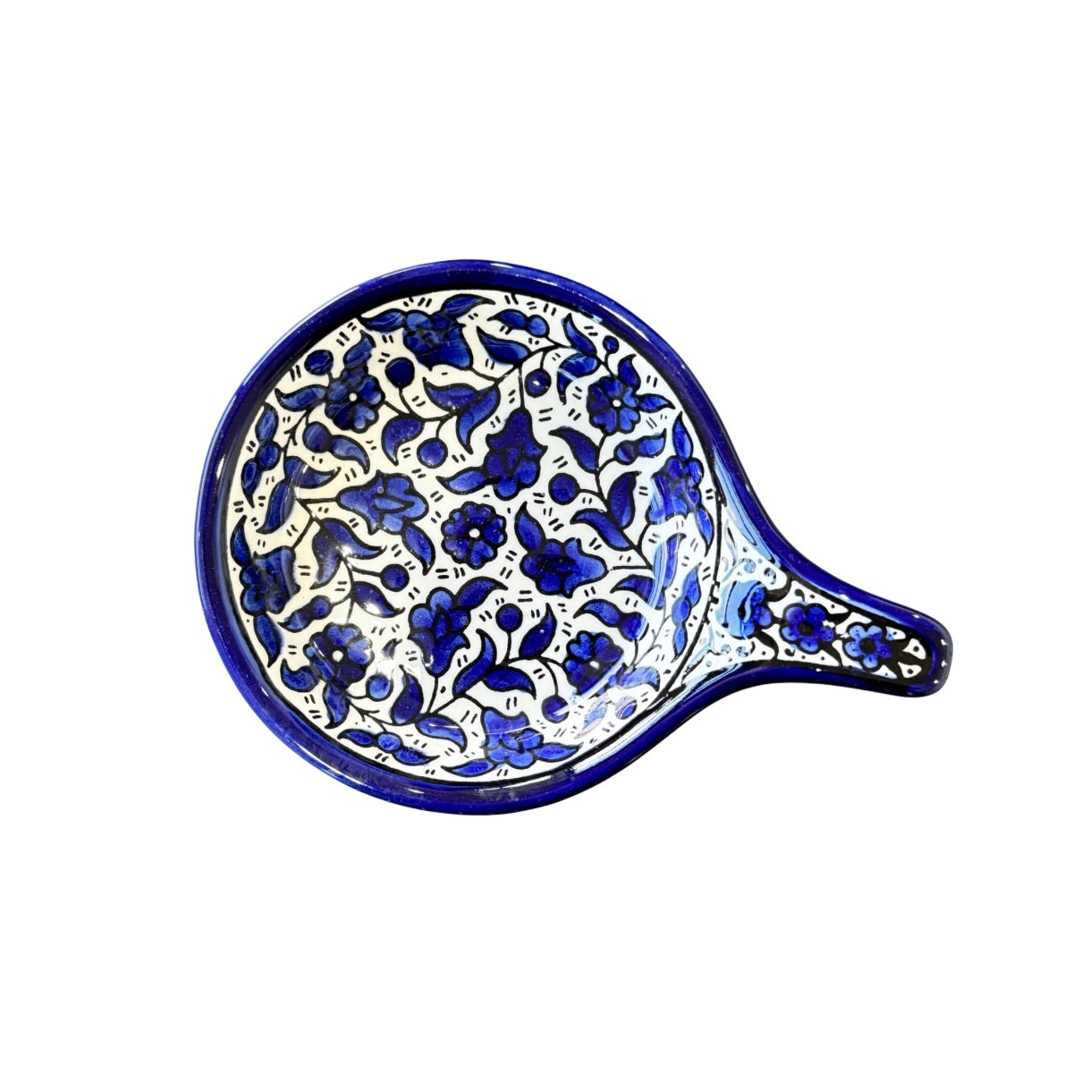 Ceramic Dish with Handle (5”) - Multicolor