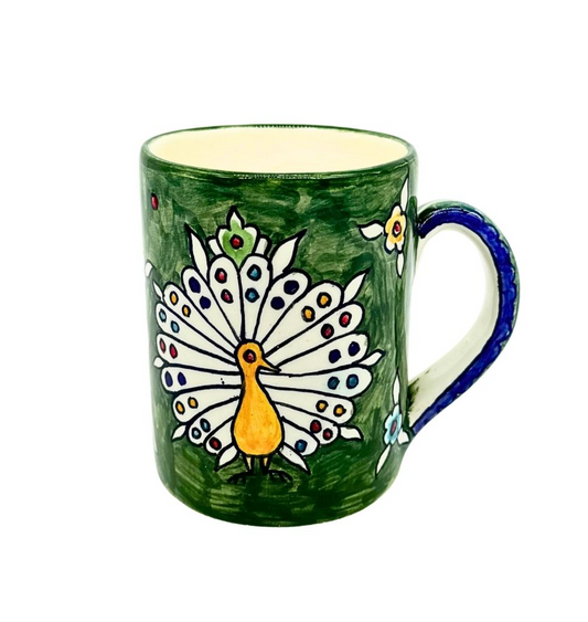 Ceramic Mug - Green Peacock