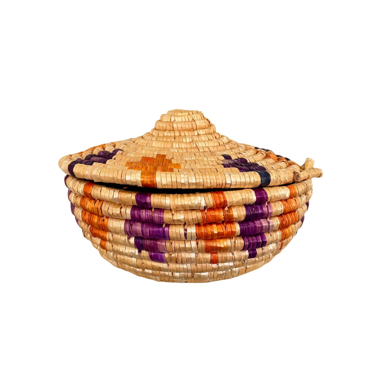 Handwoven Basket with Lid 10.5"