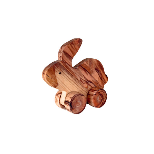 Olive Wood Rolling Toy - Bunny
