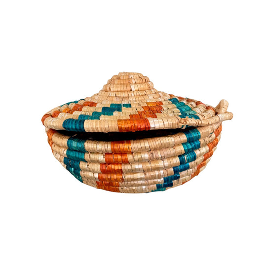 Handwoven Basket with Lid 10.5"