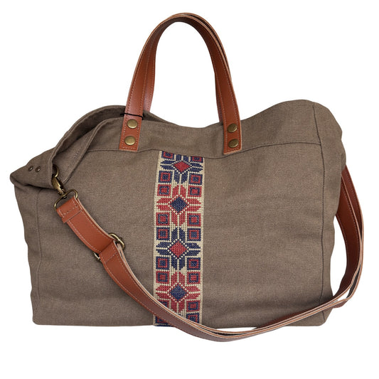 Walid Embroidered Tote - Olive