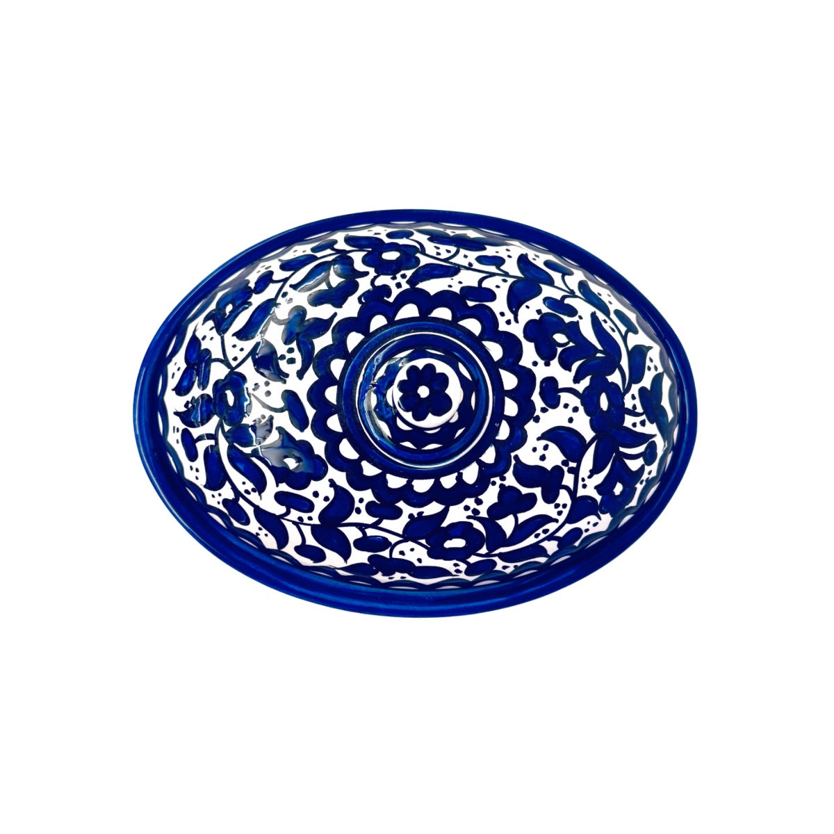 Ceramic Covered Dish (9") - Classic Blue