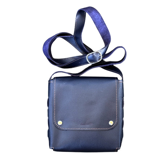 Leather Cross Body (2 Snap) - Eggplant
