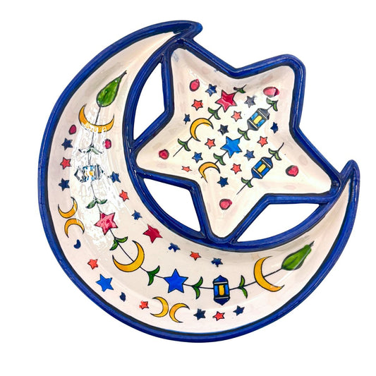 Ceramic Crescent Moon & Star Serving Dish