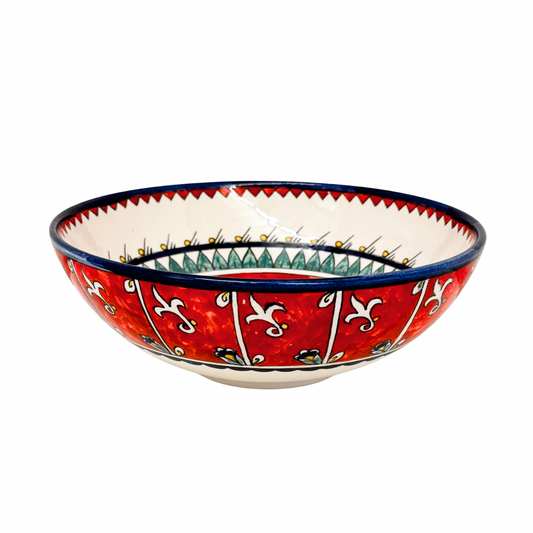 Ceramic Serving Bowl (10”) - Bird, Red