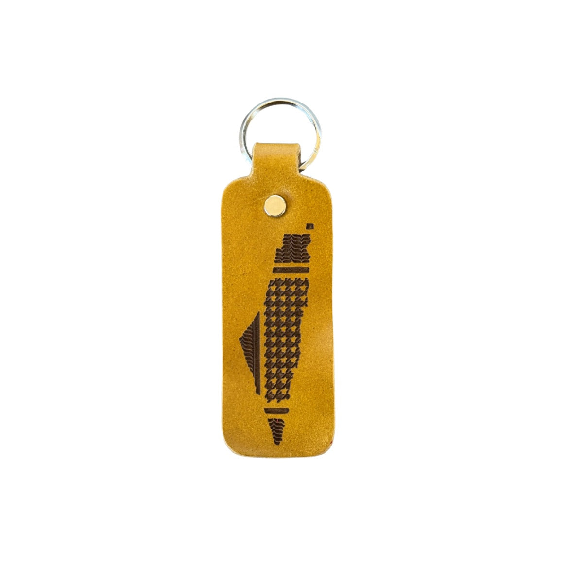 Leather Keychain - Keffiyeh Map of Palestine