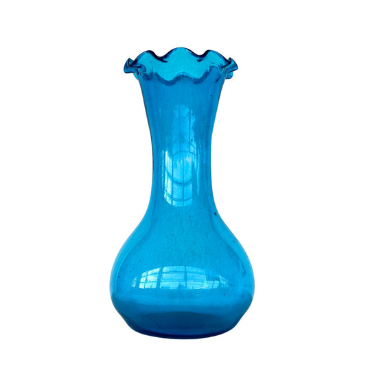 Glass Fluted Vase (12”) - Mediterranean