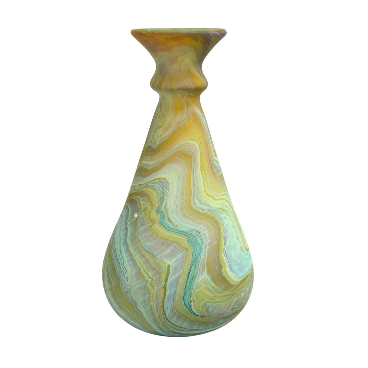 Phoenician Glass Vase (10”) - Sea Green