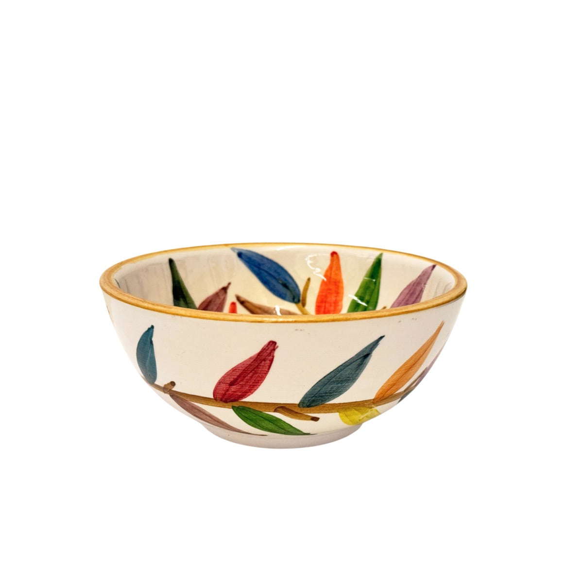 Ceramic Bowl (5") - Leaves
