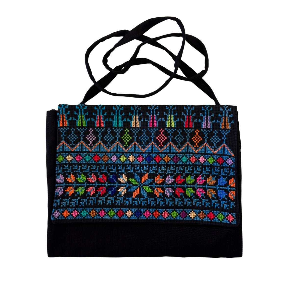 Embroidered Shoulder Bag - Multicolor