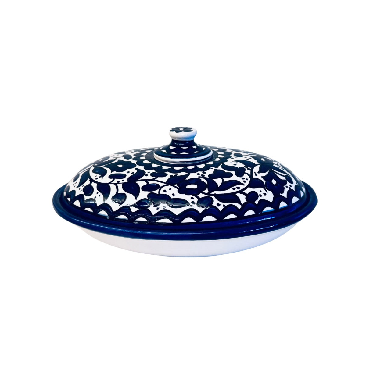 Ceramic Covered Dish (9") - Classic Blue
