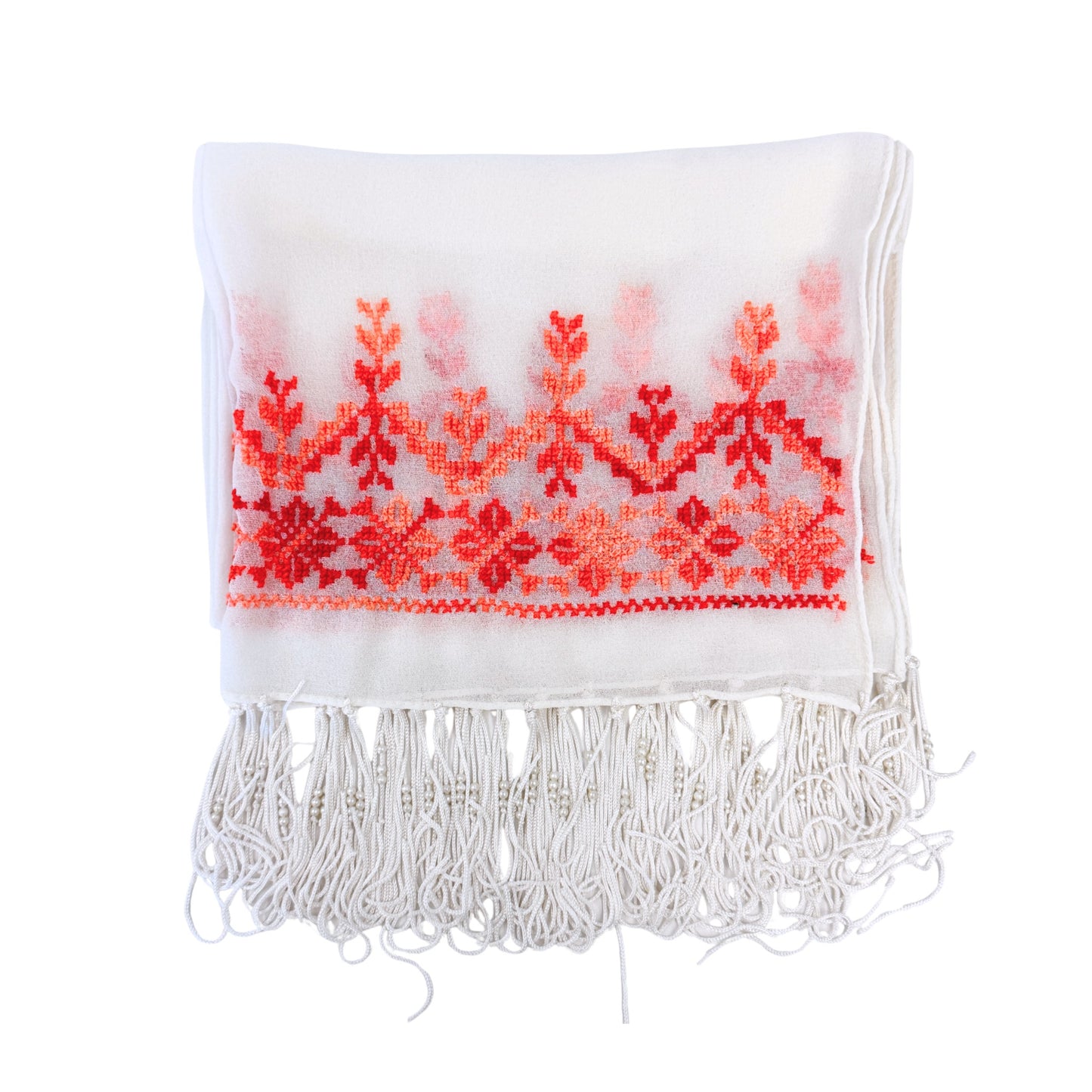Embroidered Chiffon Scarf