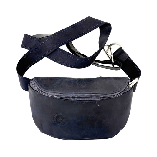 Leather Fanny Pack - Blue Oiled Leather