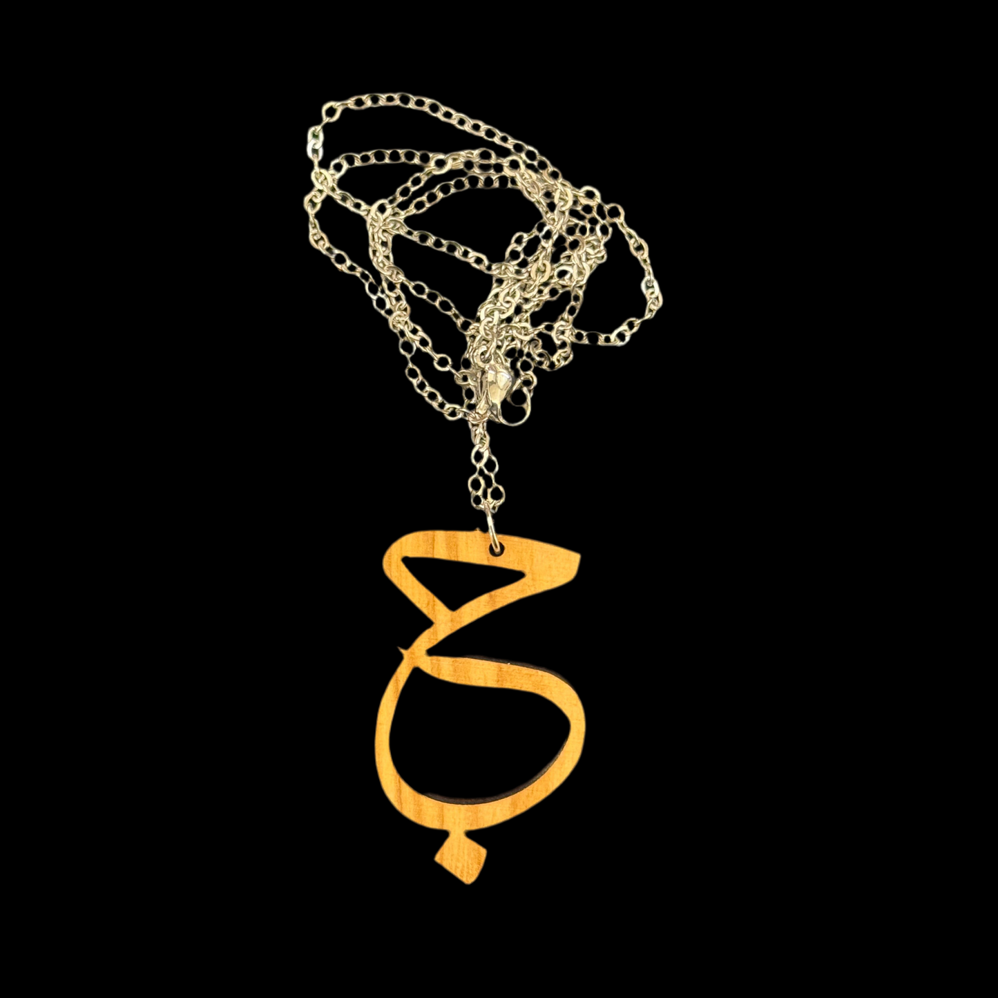 Olivewood Arabic Calligraphy Pendant "love"