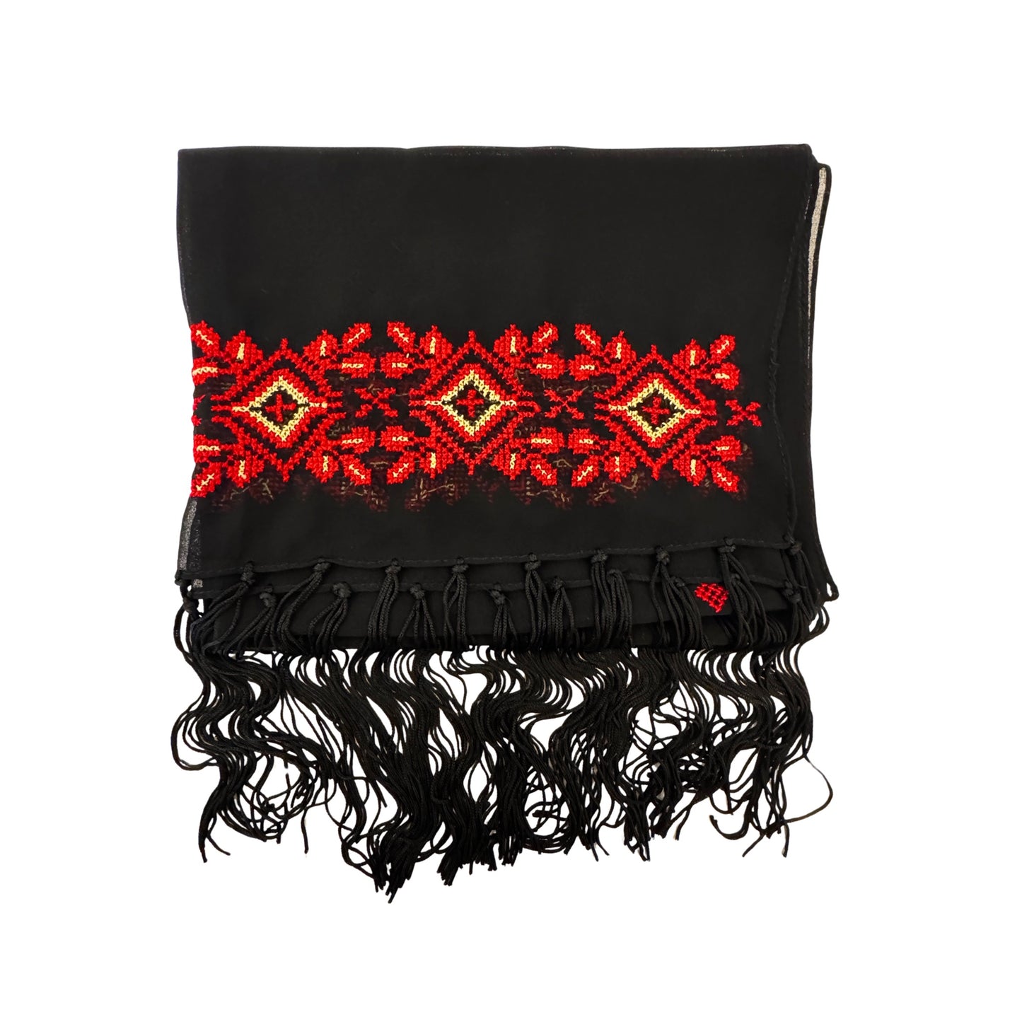 Embroidered Chiffon Scarf