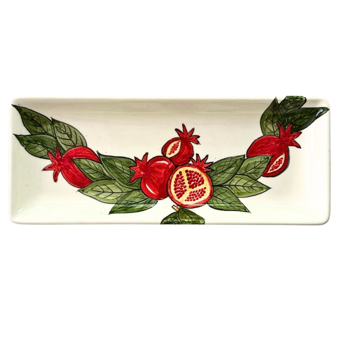 Ceramic Serving Platter (13") - Pomegranates
