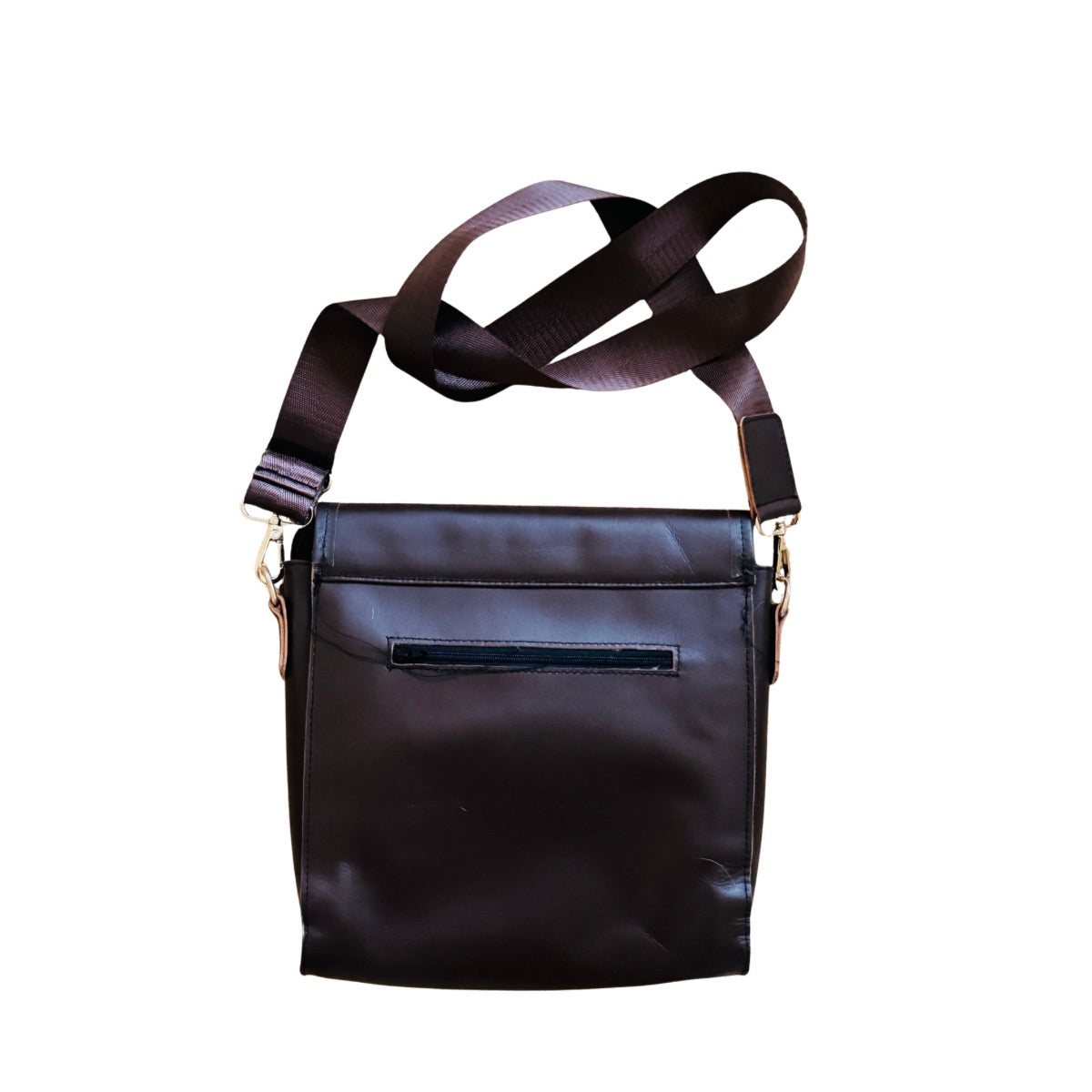 Embroidered Leather Bag (Brown) - Multicolor