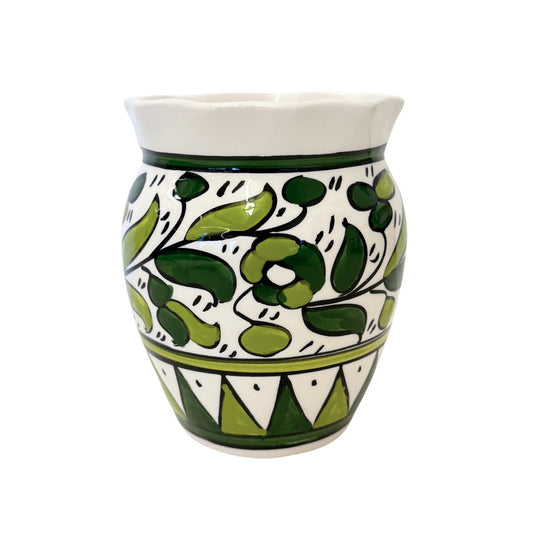 Ceramic Flower Pot (6”) - Green